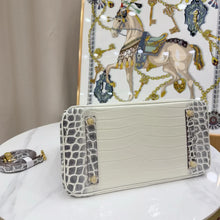 Load image into Gallery viewer, Birkin Bag Crocodile-Grain Cowhide Leather Gold Hardware