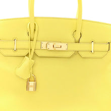 Load image into Gallery viewer, Birkin25 Sellier Jaune Milton Veau Epsom Silver Handbag