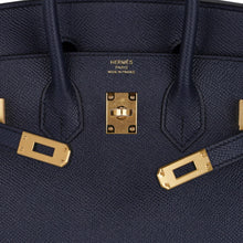 Load image into Gallery viewer, Birkin 25 Sellier Bag Bleu Indigo Gold Hardware Epsom Leather New w/Box