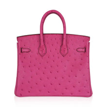 Load image into Gallery viewer, Birkin 25 Bag Fuchsia Ostrich with Palladium Hardware