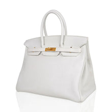 Load image into Gallery viewer, Birkin 35 Bag White Gold Hardware Clemence Leather New