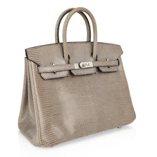 Load image into Gallery viewer, Birkin 25 Bag Gris Agate Lizard Palladium Hardware VERY Rare