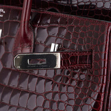 Load image into Gallery viewer, Birkin 35 Bag Bordeaux Porosus Crocodile with Palladium Hardware