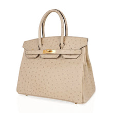 Load image into Gallery viewer, Birkin 30 Bag Ostrich Parchemin Gold Hardware New w/Box