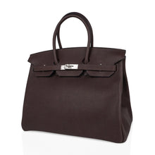 Load image into Gallery viewer, Birkin 35 Bag Ebene Barenia Faubourg Leather with Palladium Hardware
