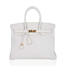 Load image into Gallery viewer, Birkin 35 Bag White Gold Hardware Clemence Leather New