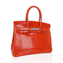 Load image into Gallery viewer, Birkin 30 Bag Orange Crocodile with Palladium Hardware
