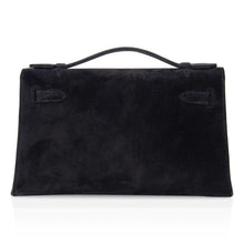 Load image into Gallery viewer, Kelly Pochette Black Doblis Suede Palladium