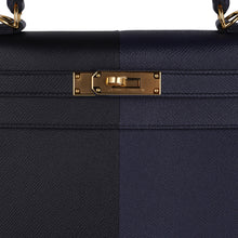 Load image into Gallery viewer, Kelly Casaque 28 Bag Black / Bleu Indigo Sellier Limited Edition