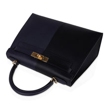 Load image into Gallery viewer, Kelly Casaque 28 Bag Black / Bleu Indigo Sellier Limited Edition