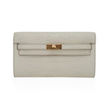 Load image into Gallery viewer, Kelly Classique To Go Wallet Beton Matte Alligator Gold Hardware