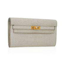 Load image into Gallery viewer, Kelly Classique To Go Wallet Beton Matte Alligator Gold Hardware