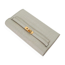 Load image into Gallery viewer, Kelly Classique To Go Wallet Beton Matte Alligator Gold Hardware