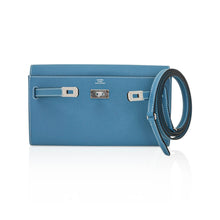 Load image into Gallery viewer, Kelly Classique To Go Wallet New Blue Jean Epsom with Palladium Hardware