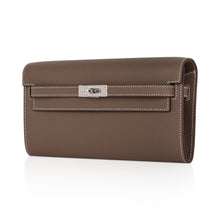 Load image into Gallery viewer, Kelly Classique To Go Wallet Etoupe Epsom Palladium Hardware New w/Box