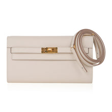 Load image into Gallery viewer, Kelly Classique To Go Wallet Craie Epsom Gold Hardware New w/Box
