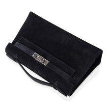 Load image into Gallery viewer, Kelly Pochette Black Doblis Suede Palladium