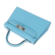 Load image into Gallery viewer, Kelly 20 Mini Sellier Bag Rare Blue Celeste Chevre Palladium