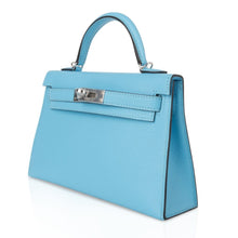 Load image into Gallery viewer, Kelly 20 Mini Sellier Bag Rare Blue Celeste Chevre Palladium
