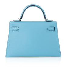 Load image into Gallery viewer, Kelly 20 Mini Sellier Bag Rare Blue Celeste Chevre Palladium