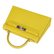 Load image into Gallery viewer, Kelly 20 Mini Sellier Bag Lime Chevre Leather Palladium New w/Box