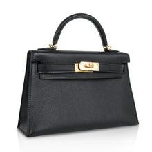 Load image into Gallery viewer, Mini Kelly 20 Sellier Bag Black Epsom Leather with Gold Hardware