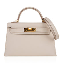 Load image into Gallery viewer, Kelly 20 Mini Sellier Bag Craie Epsom Leather with Gold Hardware