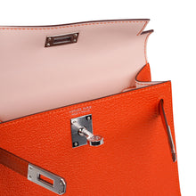 Load image into Gallery viewer, Kelly 20 Mini Sellier Bag Orange Feu / Rose Eglantine Chevre Bi-Color New w/Box