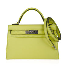 Load image into Gallery viewer, Mini Kelly 20 Bag Sellier Jaune Bourgeon Chevre Leather with Palladium Hardware