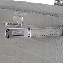 Load image into Gallery viewer, Limited Edition Mini Kelly 20 Sellier Matte Gris Perle Alligator Bag Palladium Hardware