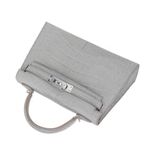 Load image into Gallery viewer, Limited Edition Mini Kelly 20 Sellier Matte Gris Perle Alligator Bag Palladium Hardware