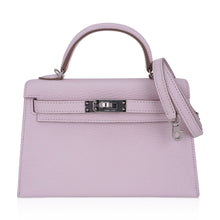 Load image into Gallery viewer, Mini Kelly 20 Bag Sellier Mauve Pale Chevre Leather with Palladium Hardware