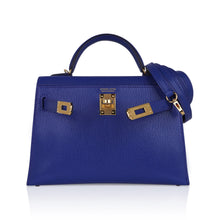 Load image into Gallery viewer, Kelly 20 Mini Sellier Bag Blue de Royal Chevre Leather Gold Hardware