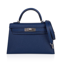 Load image into Gallery viewer, Special Order HSS Verso Mini Kelly 20 Sellier Bag Deep Bleu &amp; Bleu Izmir Epsom Leather with Palladium Hardware