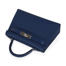 Load image into Gallery viewer, Special Order HSS Verso Mini Kelly 20 Sellier Bag Deep Bleu &amp; Bleu Izmir Epsom Leather with Palladium Hardware