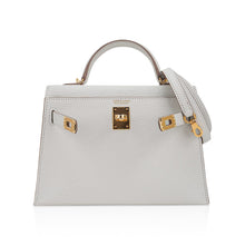 Load image into Gallery viewer, Mini Kelly 20 Bag Sellier Mushroom Chevre with Gold Hardware