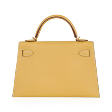 Load image into Gallery viewer, Mini Kelly 20 Sellier Jaune Foin Bag Chevre Gold