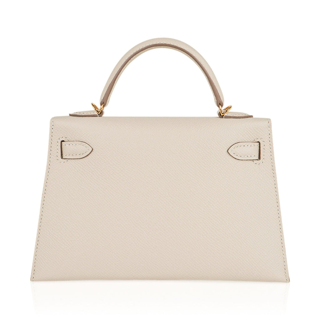 Kelly 20 Mini Sellier Bag Craie Epsom Leather Gold Hardware