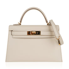 Load image into Gallery viewer, Kelly 20 Mini Sellier Bag Craie Epsom Leather Gold Hardware