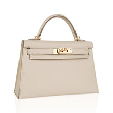 Load image into Gallery viewer, Kelly 20 Mini Sellier Bag Craie Epsom Leather Gold Hardware