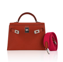Load image into Gallery viewer, Mini Kelly 20 Bag Sellier Cuivre Chevre Leather with Palladium Hardware