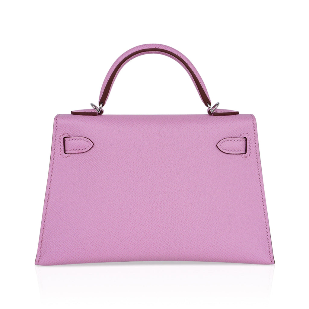 Mini Kelly 20 Bag Sellier Mauve Sylvestre Epsom with Palladium Hardware