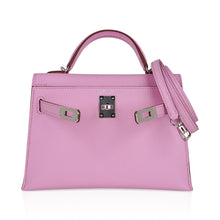 Load image into Gallery viewer, Mini Kelly 20 Bag Sellier Mauve Sylvestre Epsom with Palladium Hardware