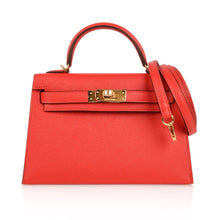 Load image into Gallery viewer, Kelly 20 Mini Sellier Bag Rouge Tomate Epsom Gold Hardware