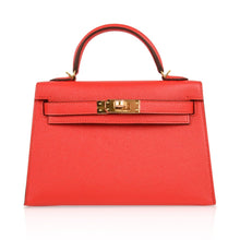 Load image into Gallery viewer, Kelly 20 Mini Sellier Bag Rouge Tomate Epsom Gold Hardware