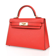 Load image into Gallery viewer, Kelly 20 Mini Sellier Bag Rouge Tomate Epsom Gold Hardware