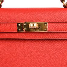 Load image into Gallery viewer, Kelly 20 Mini Sellier Bag Rouge Tomate Epsom Gold Hardware