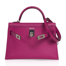 Load image into Gallery viewer, Mini Kelly 20 Bag Sellier Rose Pourpre Chevre Leather with Palladium Hardware