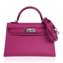 Load image into Gallery viewer, Mini Kelly 20 Bag Sellier Rose Pourpre Chevre Leather with Palladium Hardware