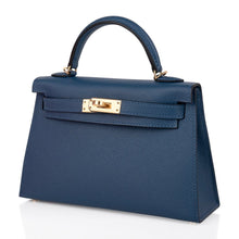 Load image into Gallery viewer, Kelly 20 Mini Sellier Bag Deep Blue Epsom Leather Gold Hardware